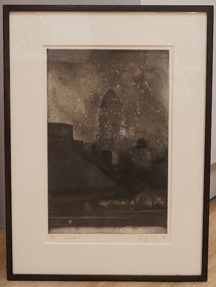 Jason Hicklin (b.1966), etching, ‘London’, limited edition 8/30, signed and dated '09 in pencil, 40 x 26cm. Condition - good